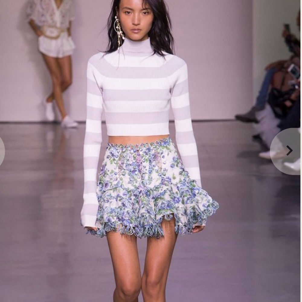 Zimmermann Whitewave Lace Flip
Skirt - Floral Print